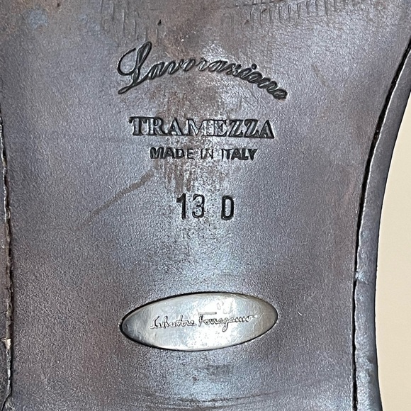 Salvatore Ferragamo Tramezza Black Leather Loafers Classic Slip-On Design SZ 13D main image 12